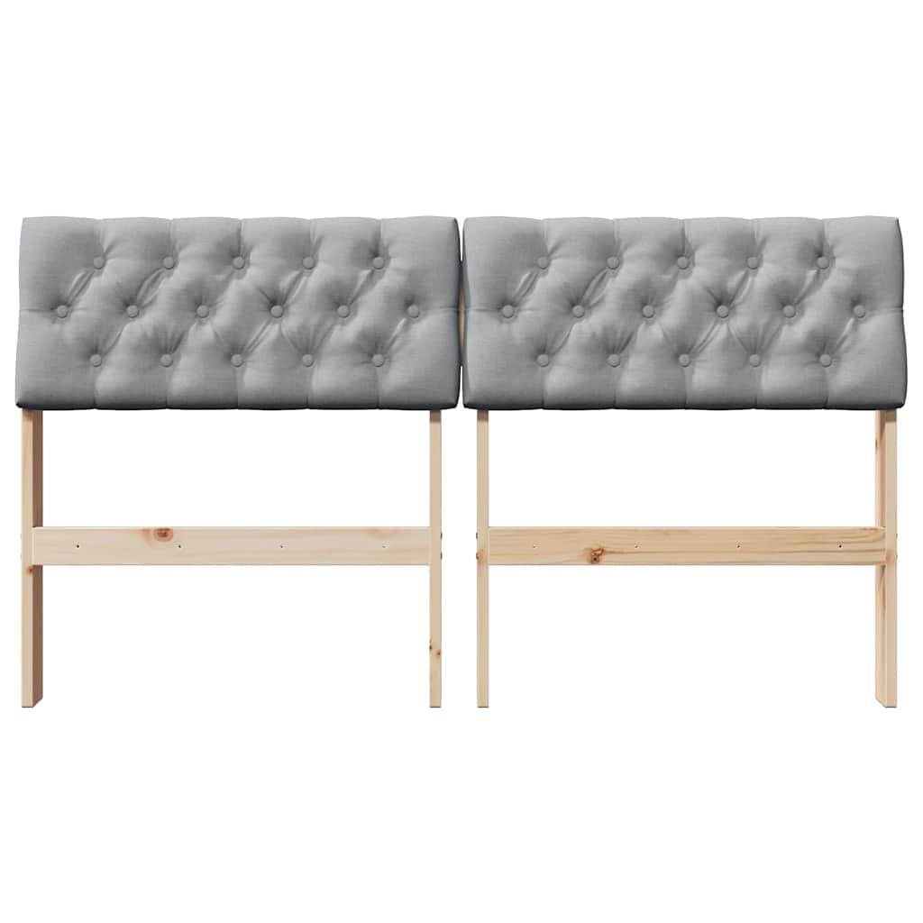 Gepolstertes Kopfteil Hellgrau 160 cm Massives Kiefernholz