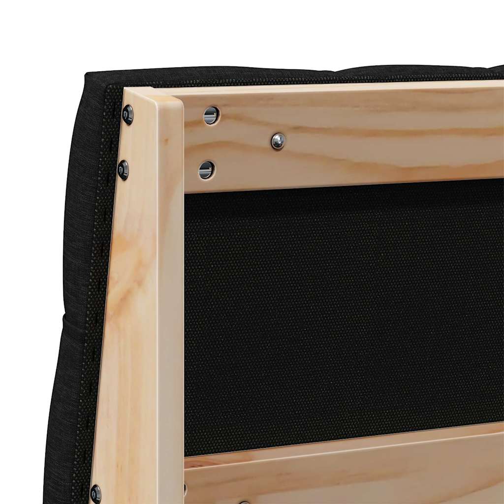 Gepolstertes Kopfteil Schwarz 160 cm Massives Kiefernholz