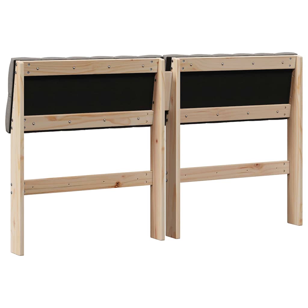 Gepolstertes Kopfteil Taupe 160 cm Massives Kiefernholz