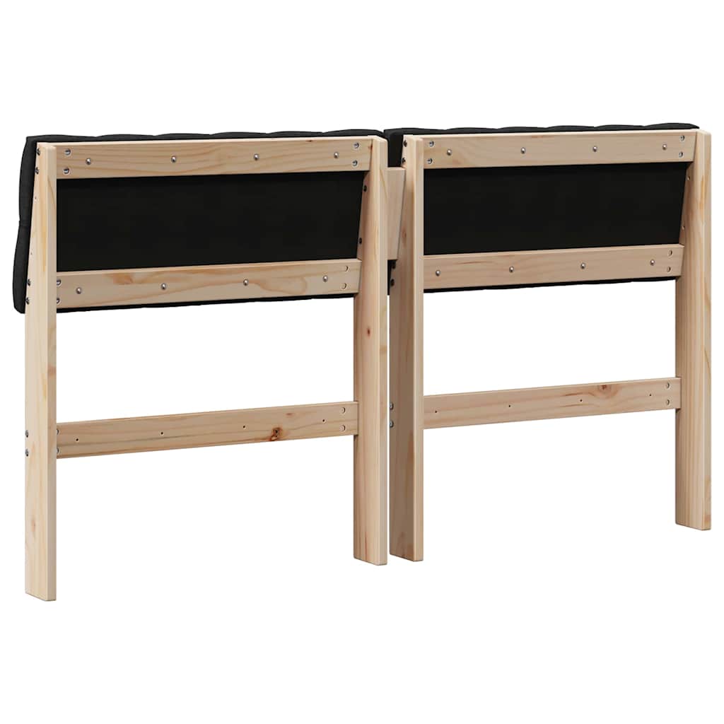 Gepolstertes Kopfteil Schwarz 150 cm Massives Kiefernholz