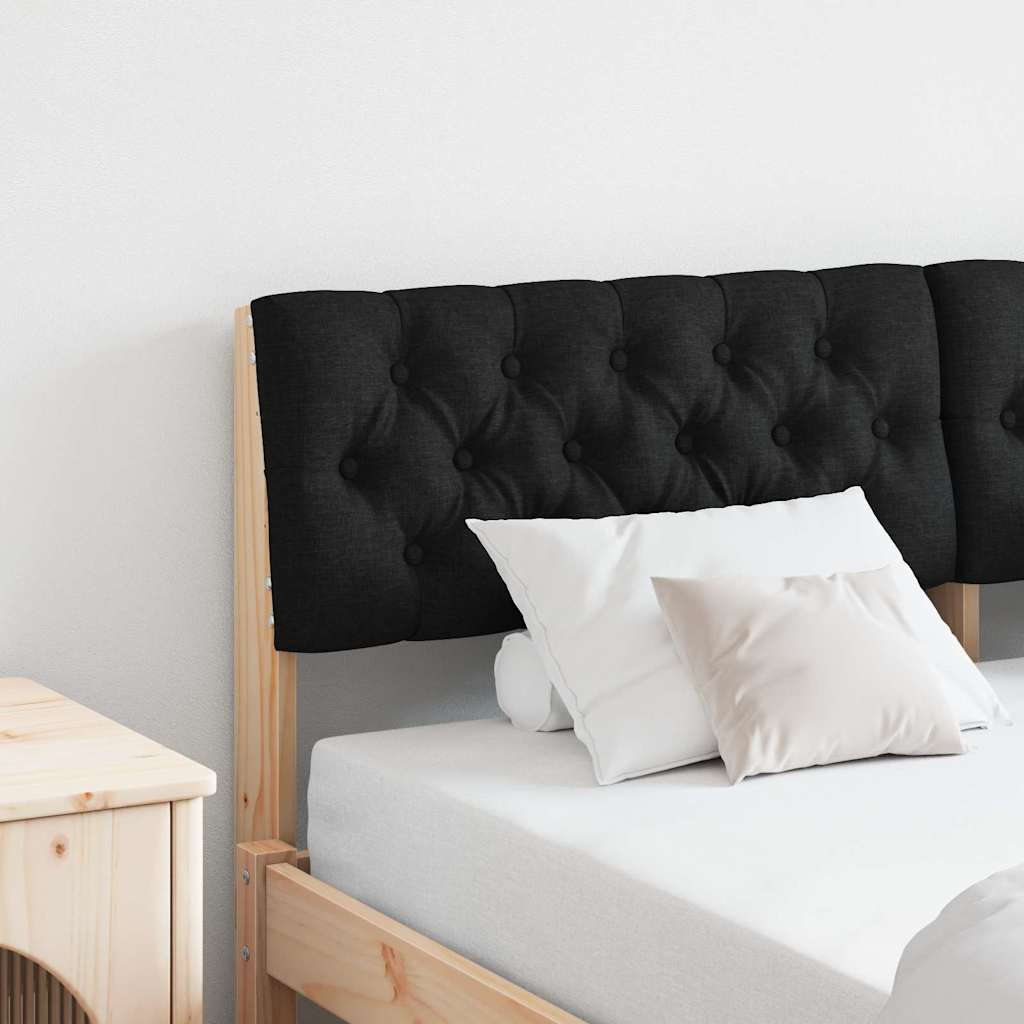 Gepolstertes Kopfteil Schwarz 140 cm Massives Kiefernholz