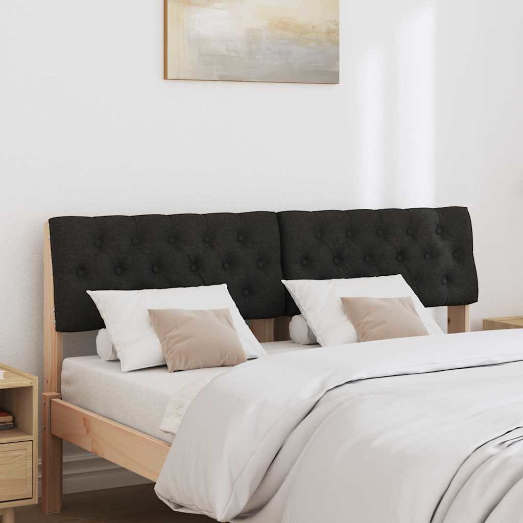 Gepolstertes Kopfteil Schwarz 140 cm Massives Kiefernholz