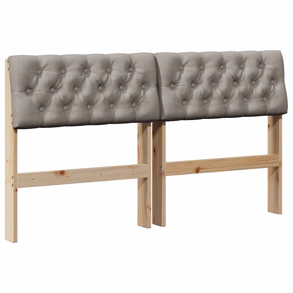 Gepolstertes Kopfteil Taupe 140 cm Massives Kiefernholz