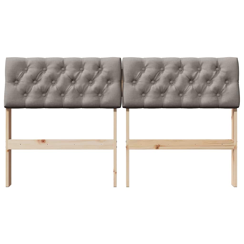 Gepolstertes Kopfteil Taupe 140 cm Massives Kiefernholz