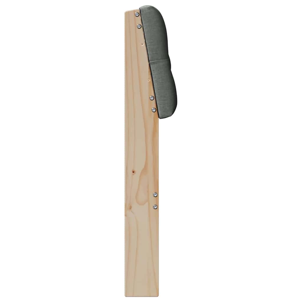 Gepolstertes Kopfteil Dunkelgrau 120 cm Massives Kiefernholz