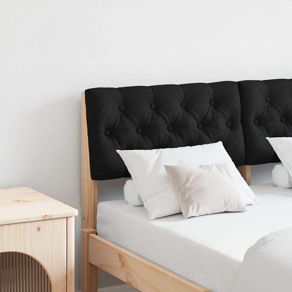 Gepolstertes Kopfteil Schwarz 120 cm Massives Kiefernholz