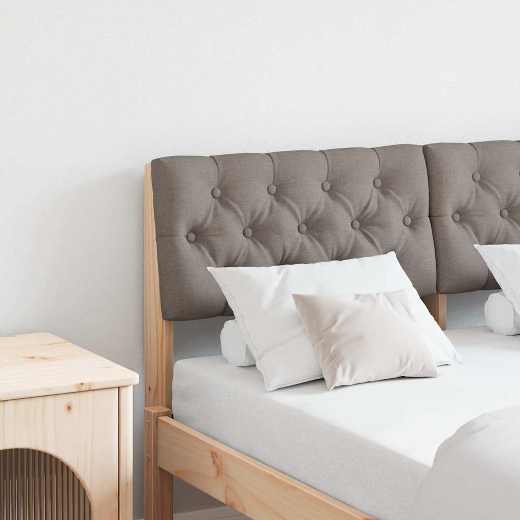Gepolstertes Kopfteil Taupe 120 cm Massives Kiefernholz