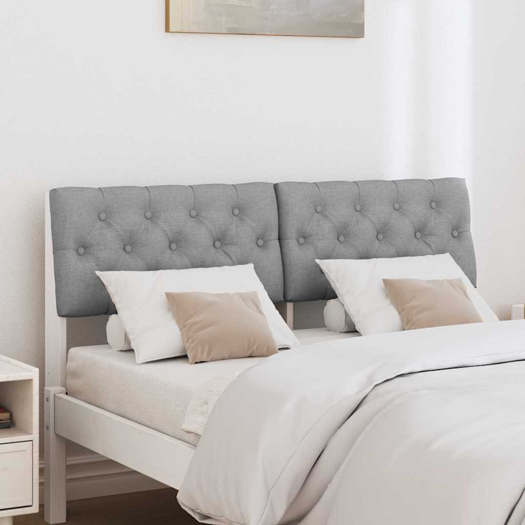 Gepolstertes Kopfteil Hellgrau 120 cm Massives Kiefernholz