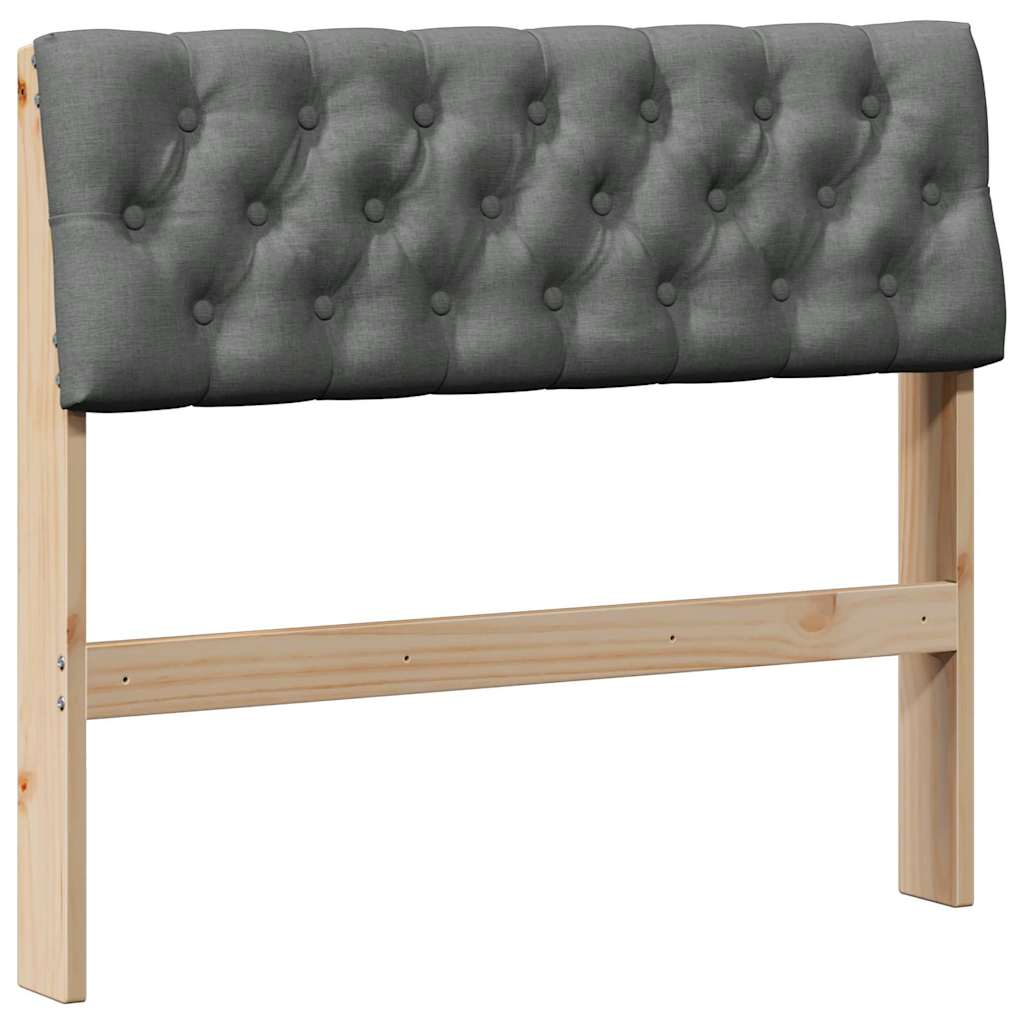 Gepolstertes Kopfteil Dunkelgrau 90 cm Massives Kiefernholz