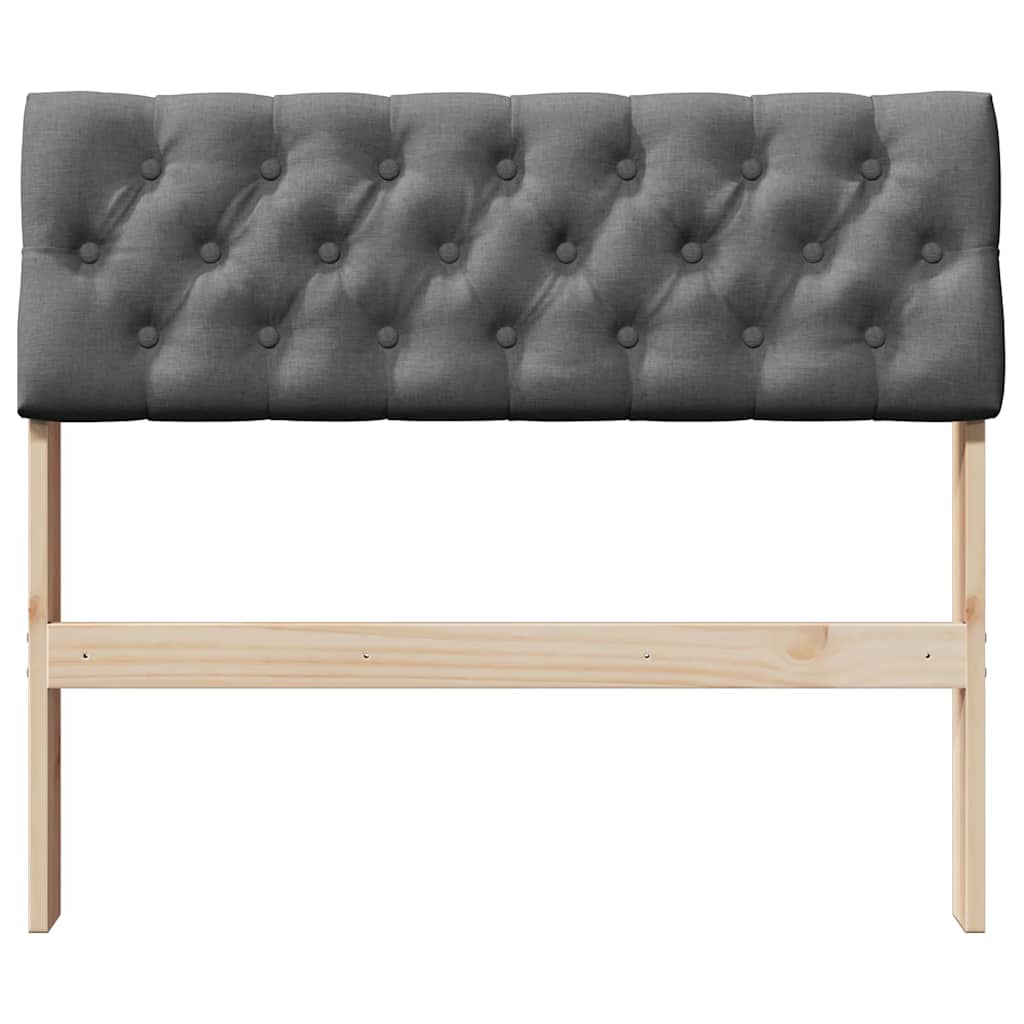 Gepolstertes Kopfteil Dunkelgrau 90 cm Massives Kiefernholz