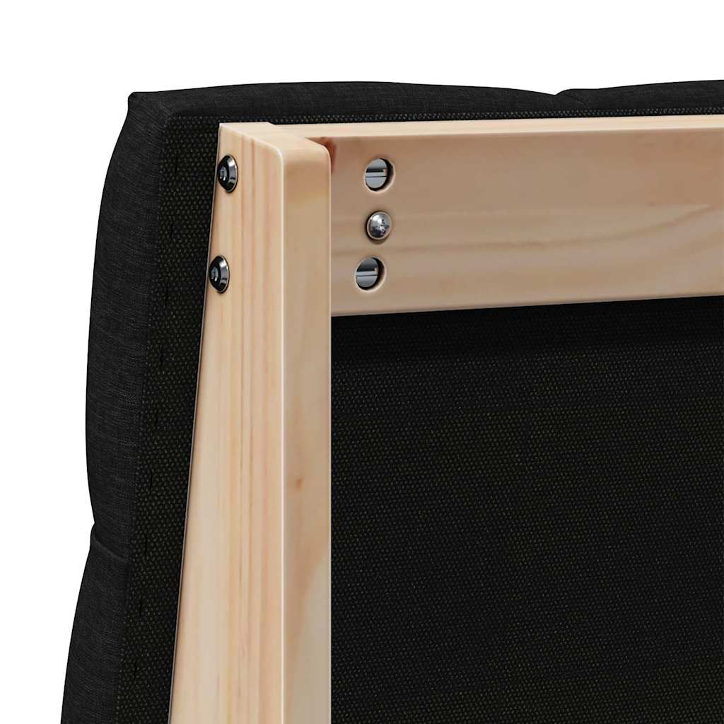 Gepolstertes Kopfteil Schwarz 90 cm Massives Kiefernholz