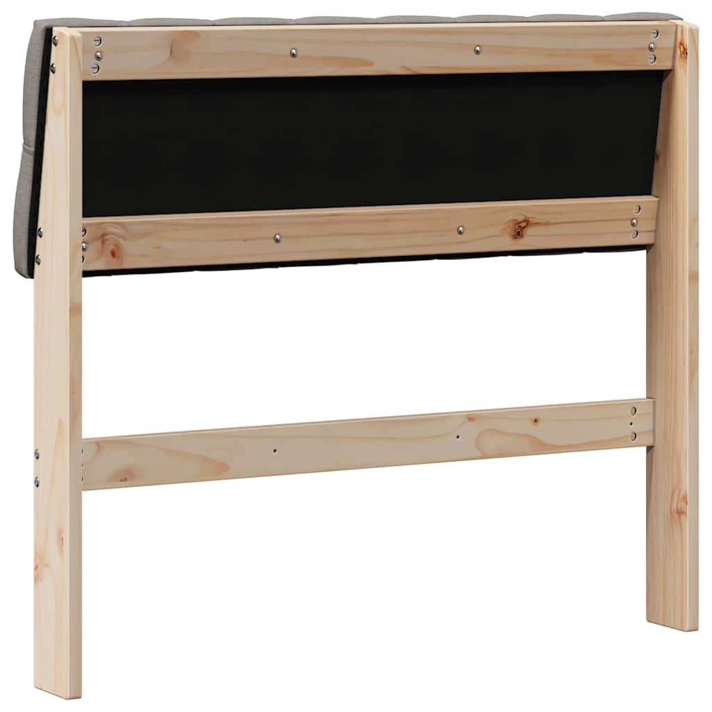 Gepolstertes Kopfteil Taupe 90 cm Massives Kiefernholz