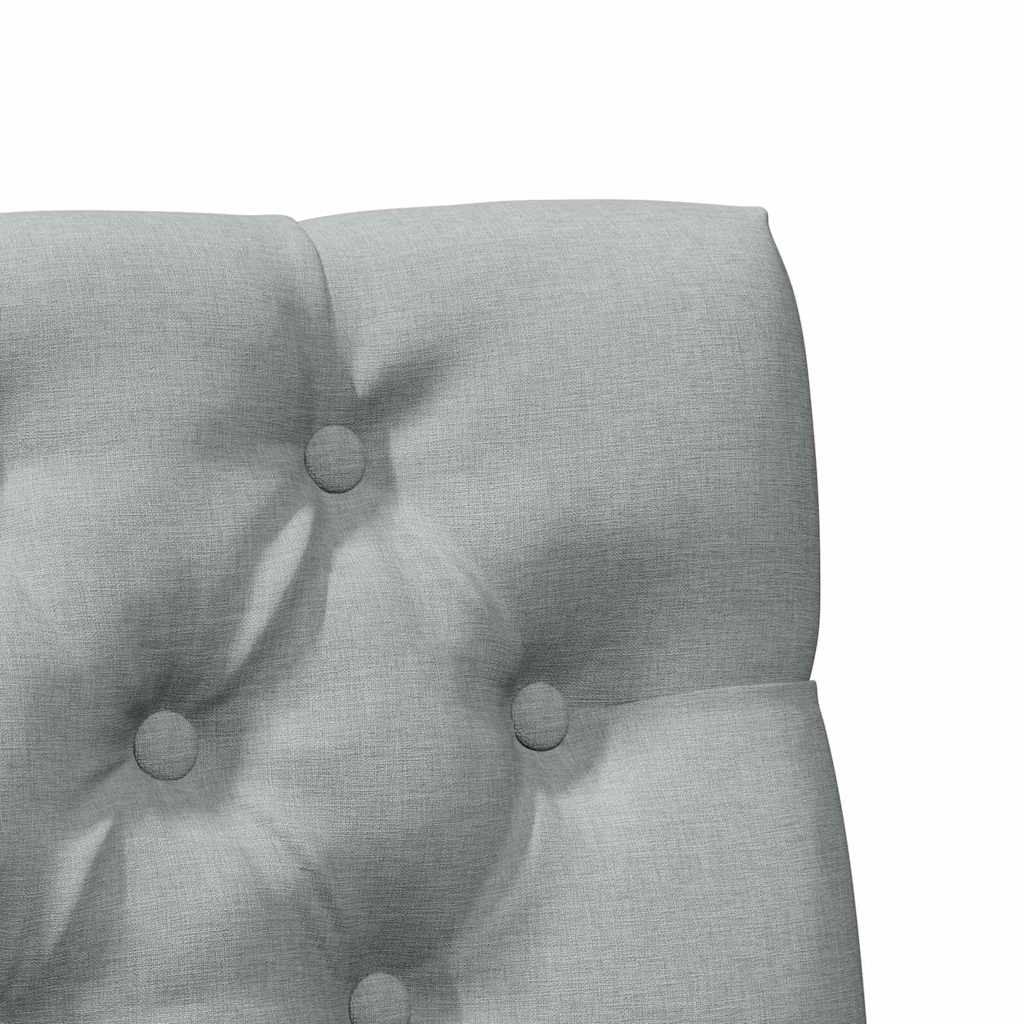 Gepolstertes Kopfteil Hellgrau 90 cm Massives Kiefernholz