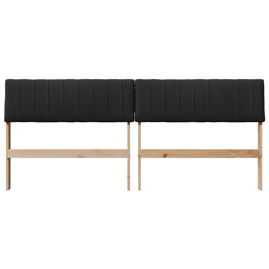 Gepolstertes Kopfteil Schwarz 180 cm Massives Kiefernholz