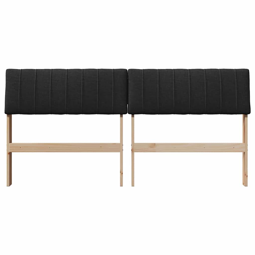 Gepolstertes Kopfteil Schwarz 160 cm Massives Kiefernholz