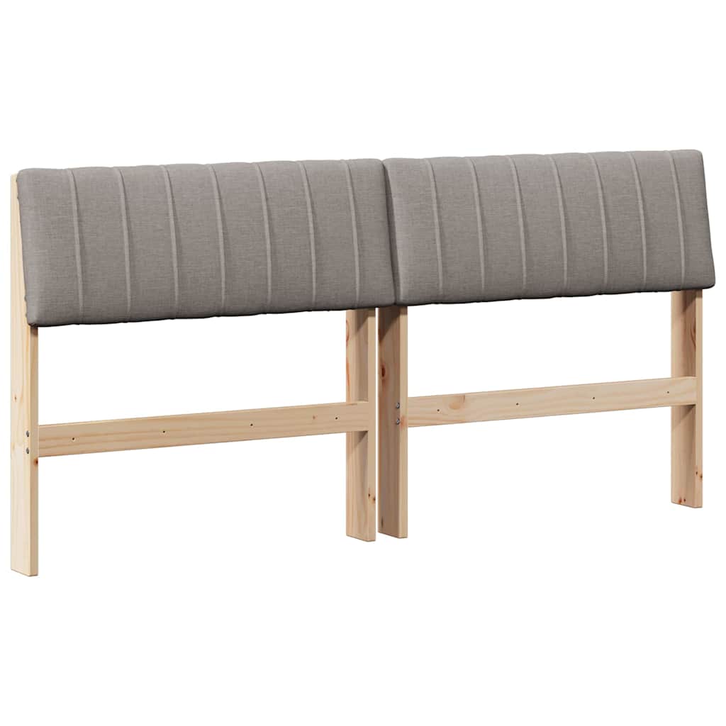 Gepolstertes Kopfteil Taupe 160 cm Massives Kiefernholz