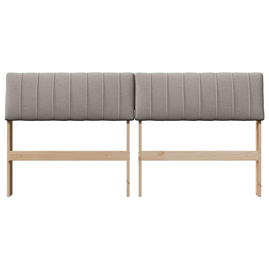 Gepolstertes Kopfteil Taupe 150 cm Massives Kiefernholz