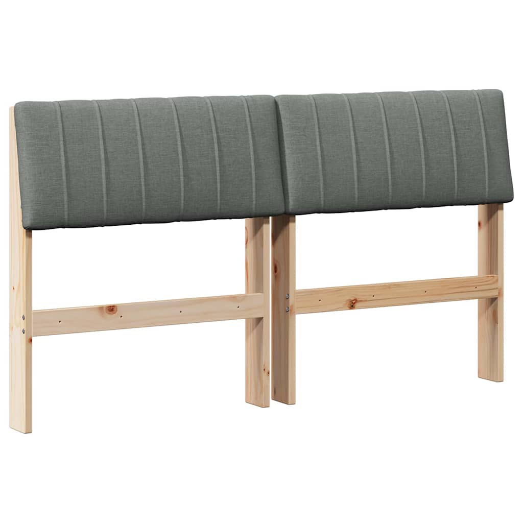 Gepolstertes Kopfteil Dunkelgrau 140 cm Massives Kiefernholz