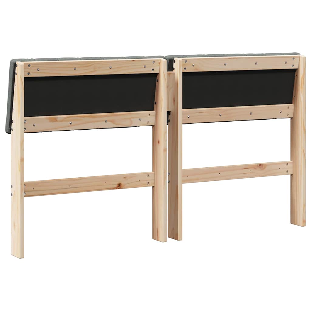 Gepolstertes Kopfteil Dunkelgrau 140 cm Massives Kiefernholz