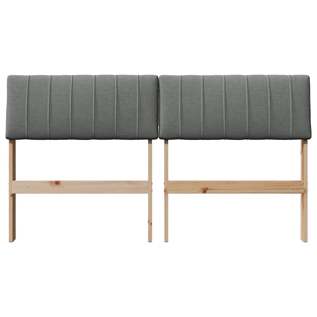 Gepolstertes Kopfteil Dunkelgrau 140 cm Massives Kiefernholz