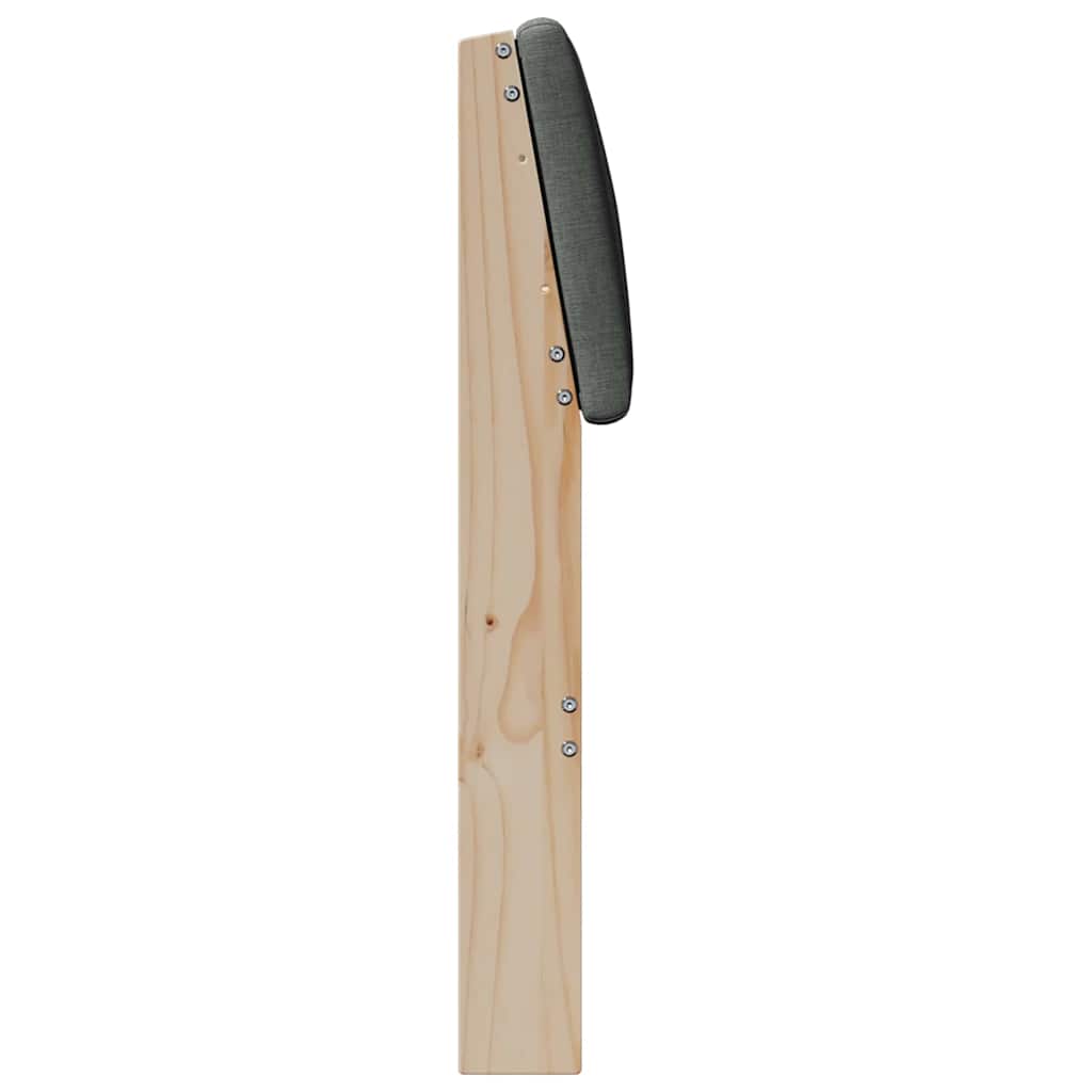 Gepolstertes Kopfteil Dunkelgrau 140 cm Massives Kiefernholz