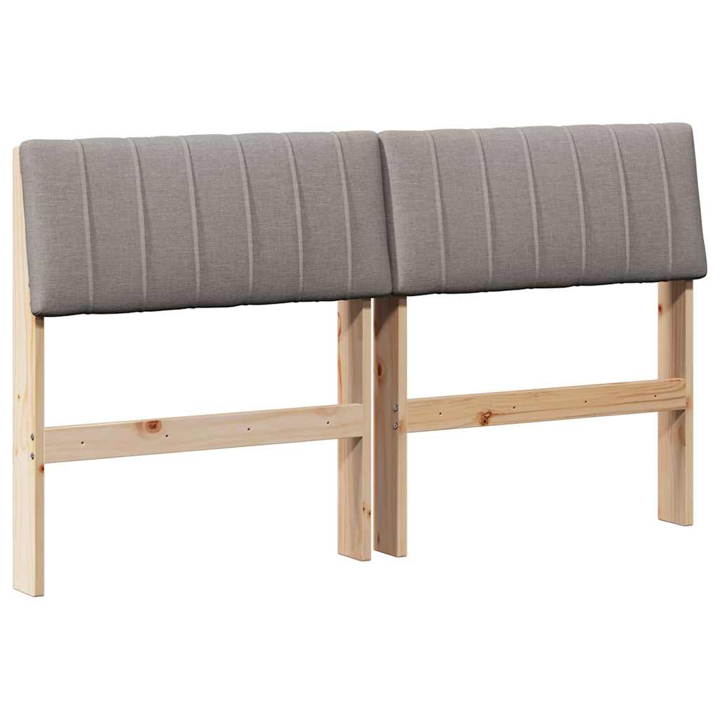 Gepolstertes Kopfteil Taupe 140 cm Massives Kiefernholz