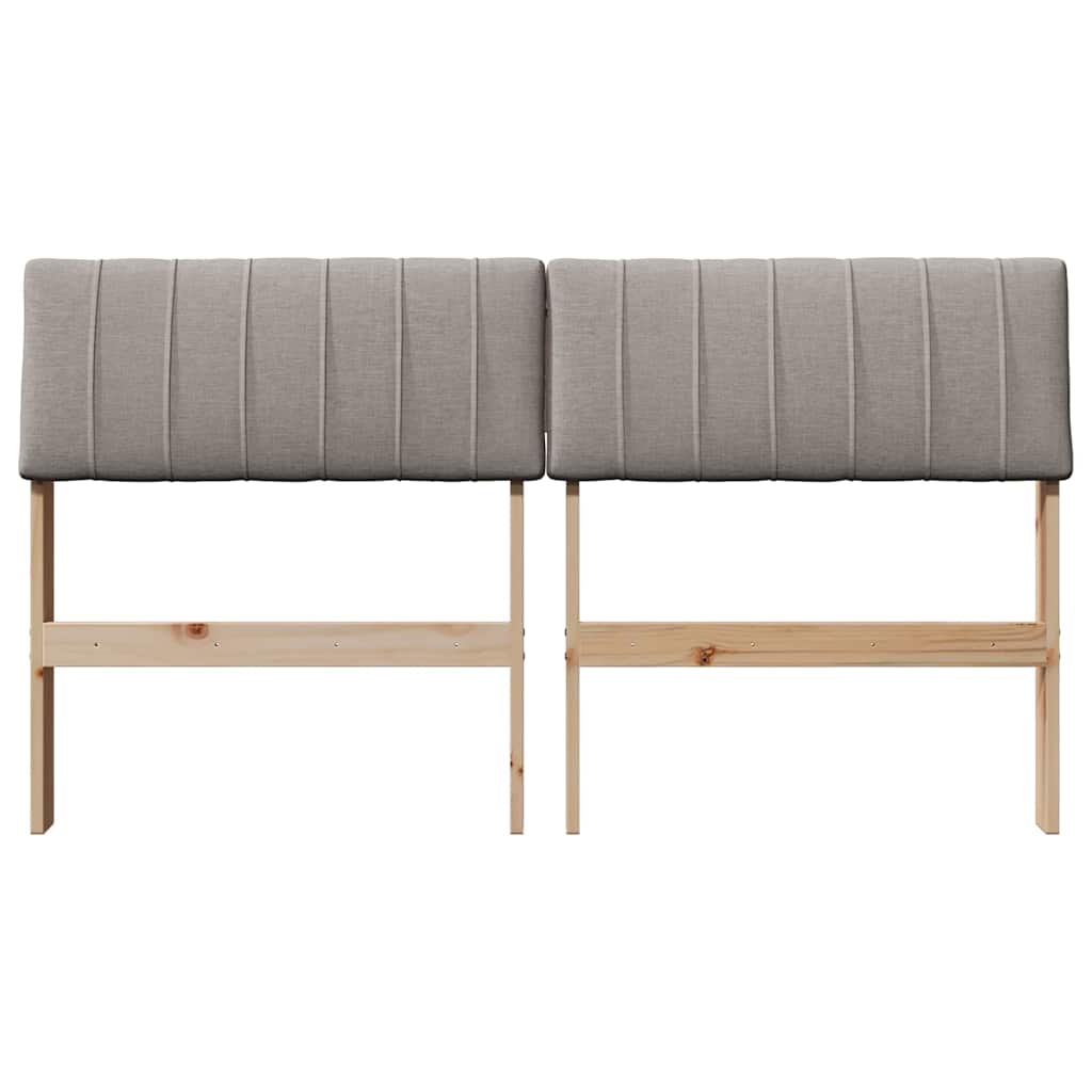 Gepolstertes Kopfteil Taupe 140 cm Massives Kiefernholz