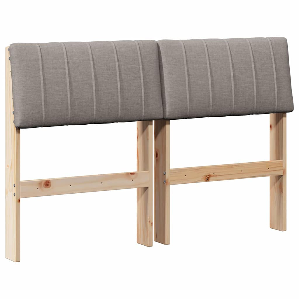 Gepolstertes Kopfteil Taupe 120 cm Massives Kiefernholz