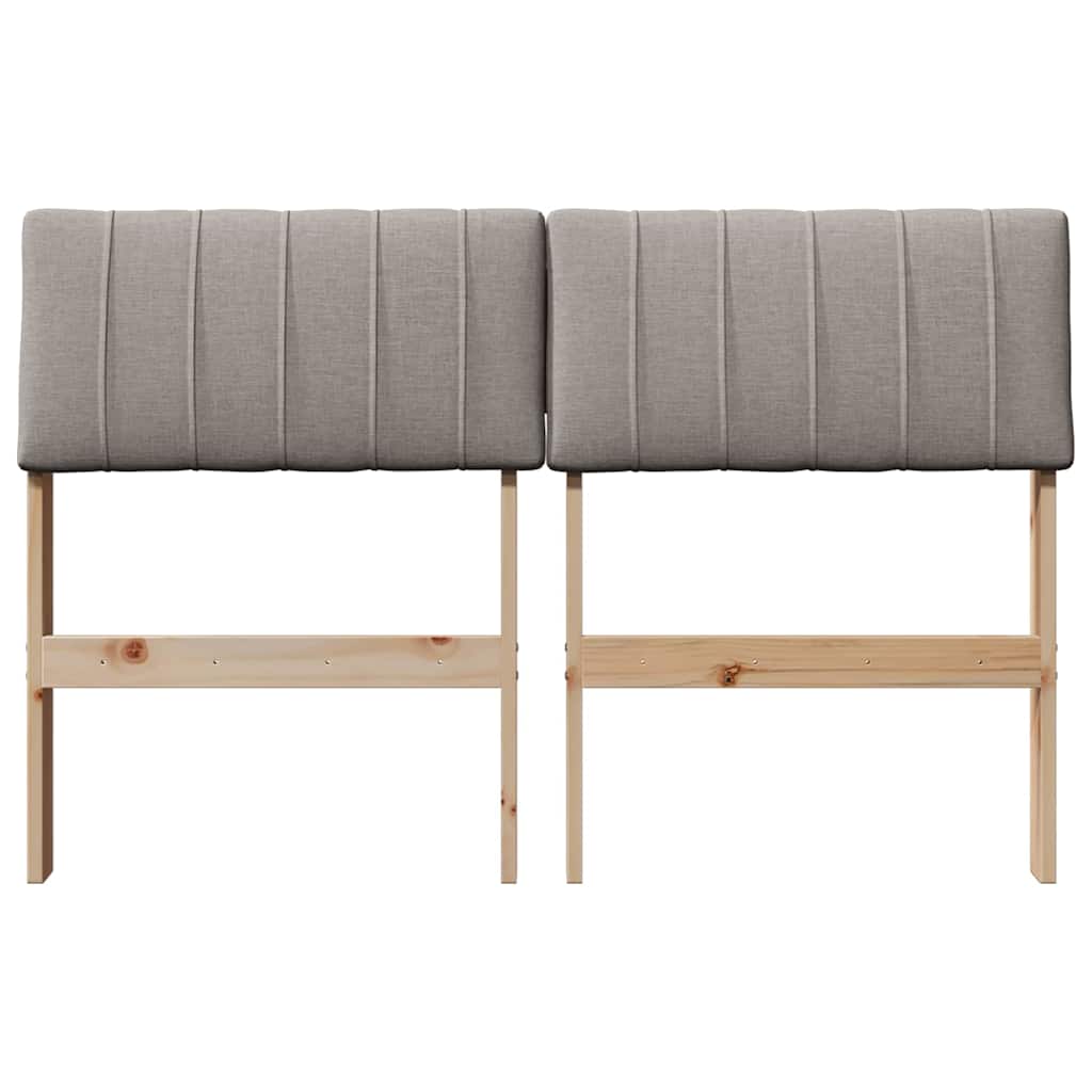 Gepolstertes Kopfteil Taupe 120 cm Massives Kiefernholz