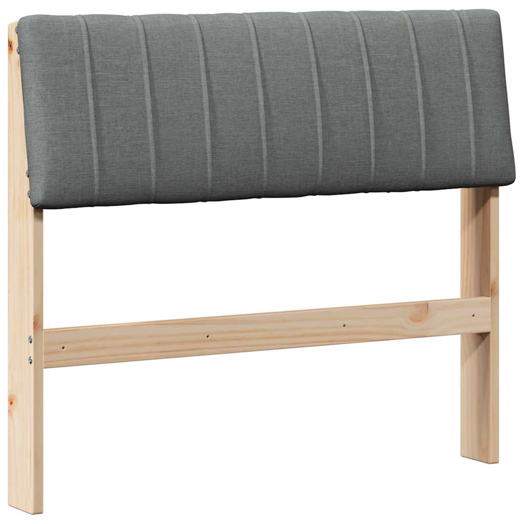 Gepolstertes Kopfteil Dunkelgrau 90 cm Massives Kiefernholz