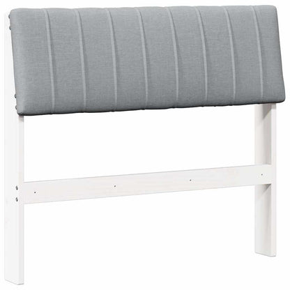 Gepolstertes Kopfteil Hellgrau 90 cm Massives Kiefernholz
