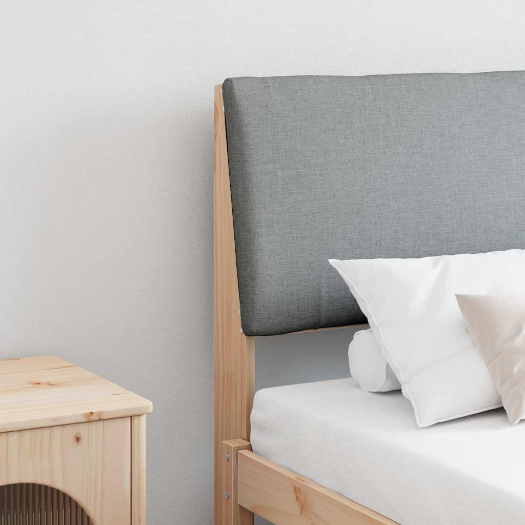 Gepolstertes Kopfteil Hellgrau 200 cm Massives Kiefernholz