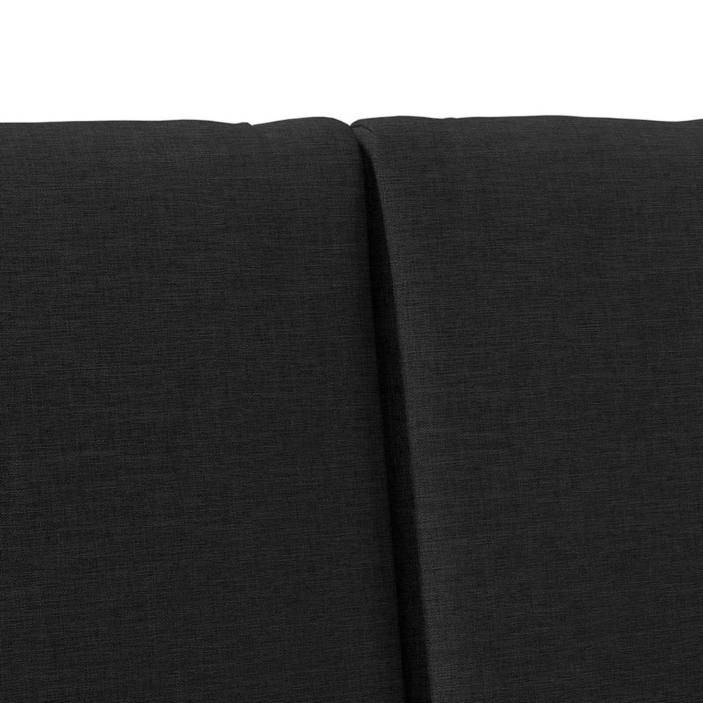 Gepolstertes Kopfteil Schwarz 160 cm Massives Kiefernholz