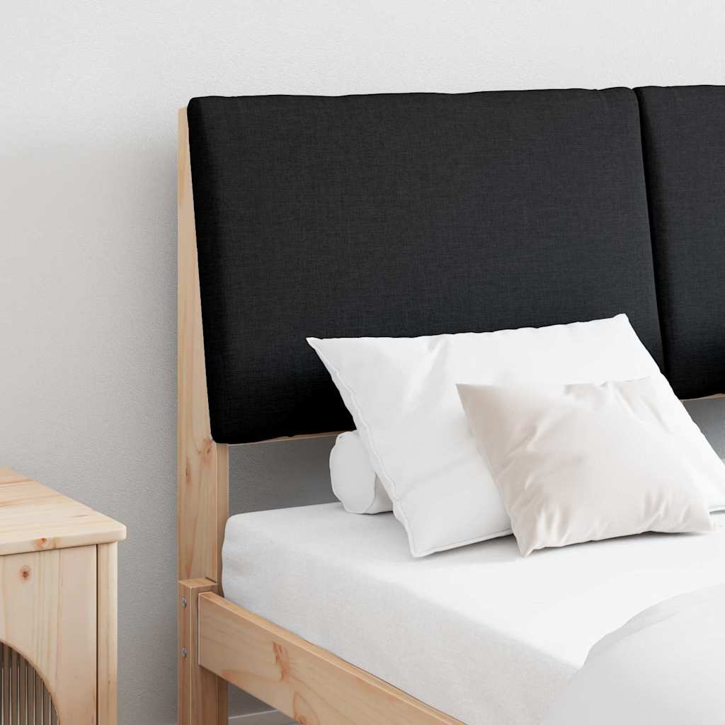 Gepolstertes Kopfteil Schwarz 150 cm Massives Kiefernholz