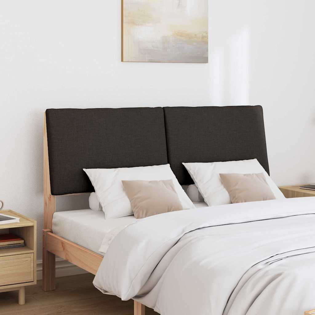 Gepolstertes Kopfteil Schwarz 140 cm Massives Kiefernholz