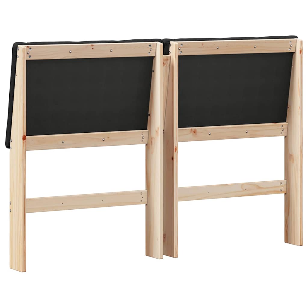 Gepolstertes Kopfteil Schwarz 140 cm Massives Kiefernholz