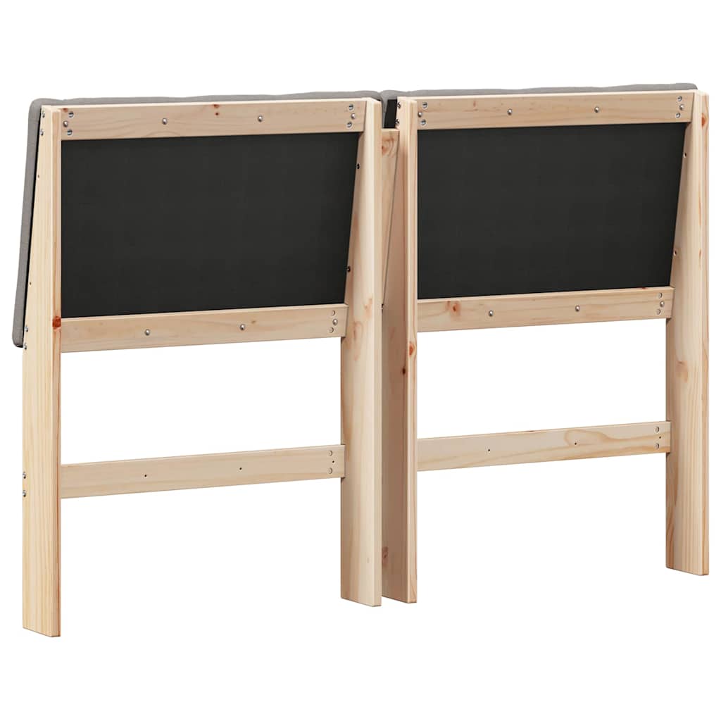 Gepolstertes Kopfteil Taupe 140 cm Massives Kiefernholz