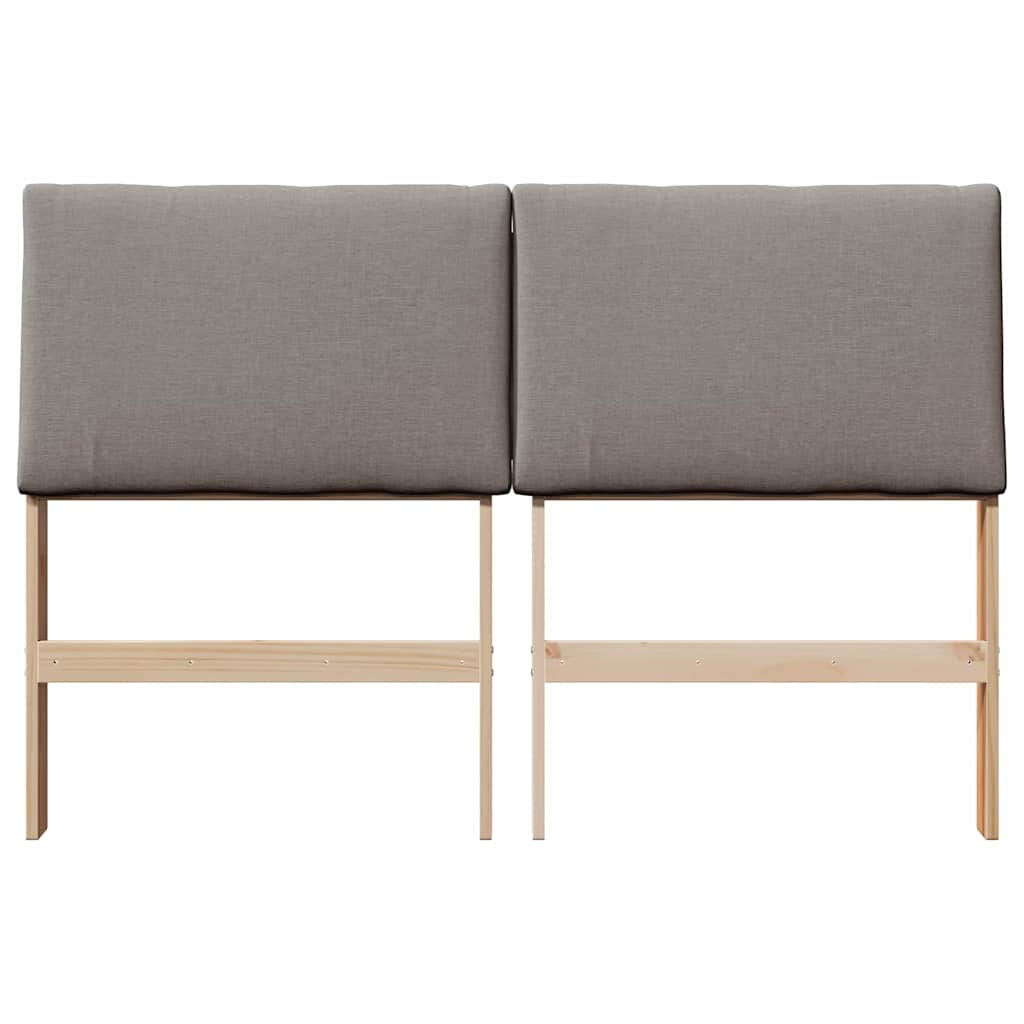 Gepolstertes Kopfteil Taupe 140 cm Massives Kiefernholz