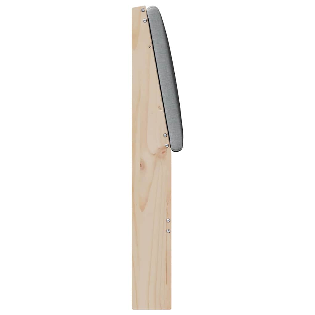 Gepolstertes Kopfteil Hellgrau 120 cm Massives Kiefernholz