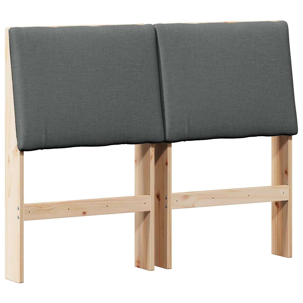 Gepolstertes Kopfteil Dunkelgrau 120 cm Massives Kiefernholz