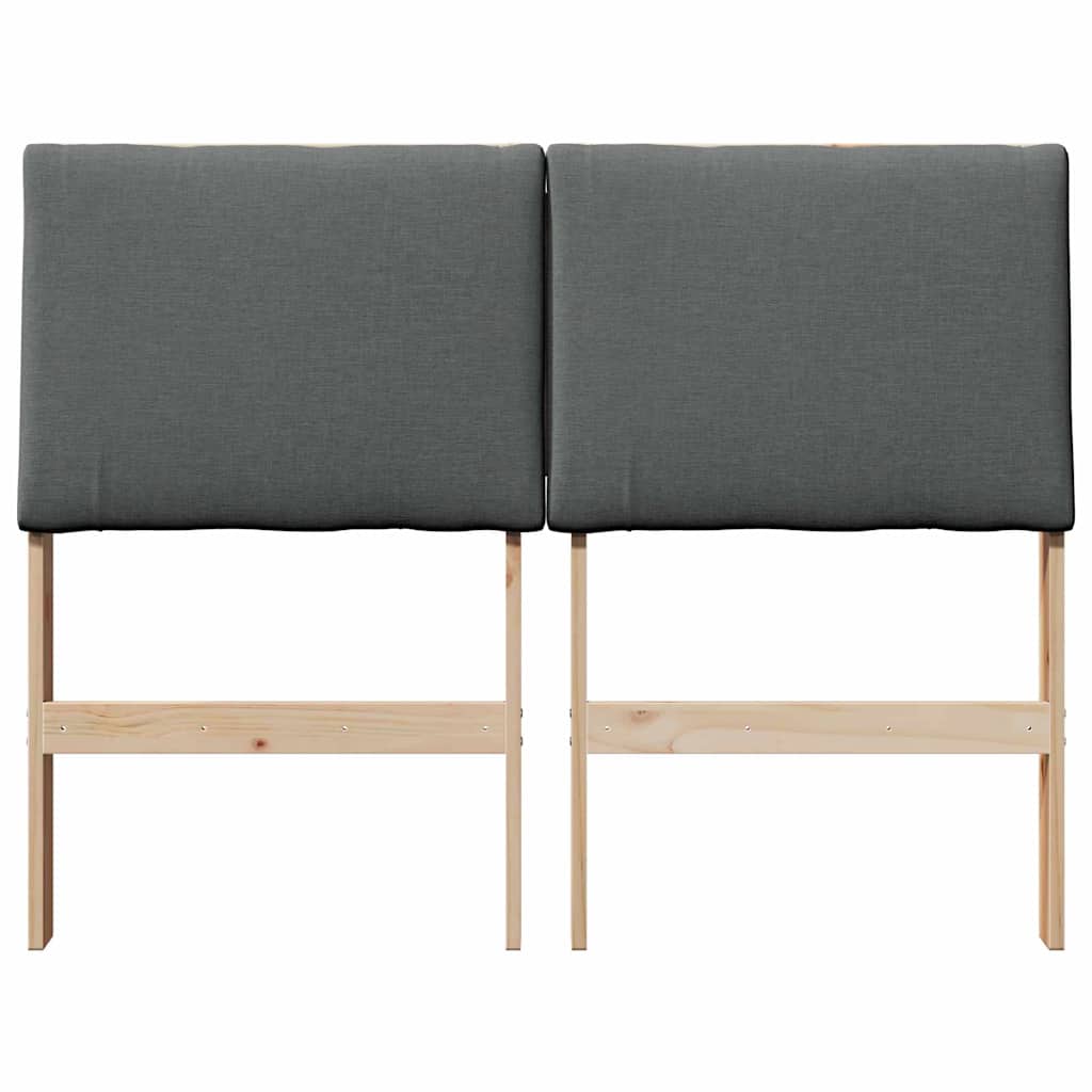 Gepolstertes Kopfteil Dunkelgrau 120 cm Massives Kiefernholz