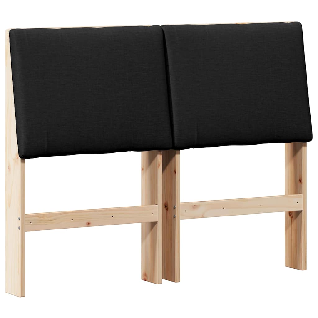 Gepolstertes Kopfteil Schwarz 120 cm Massives Kiefernholz