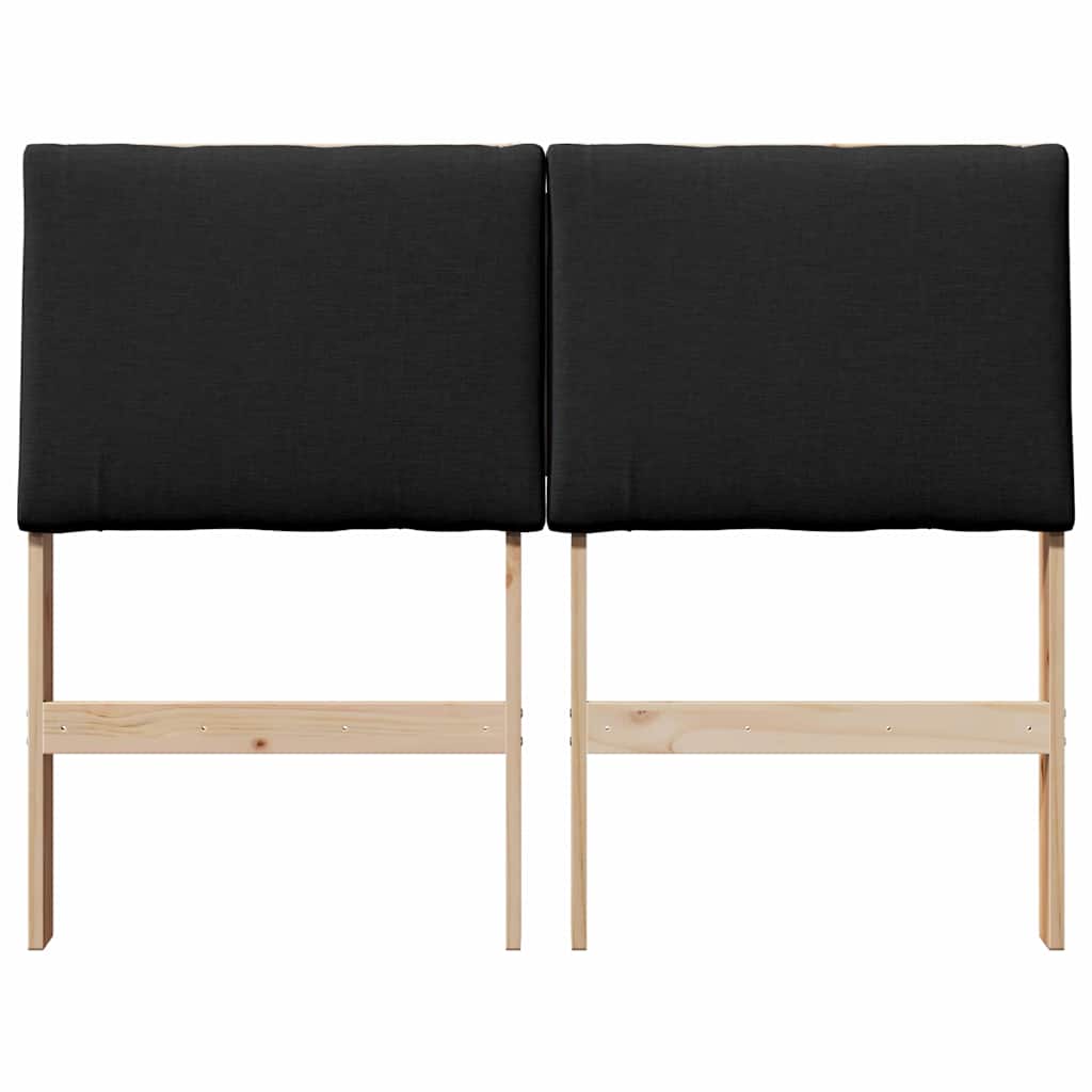 Gepolstertes Kopfteil Schwarz 120 cm Massives Kiefernholz