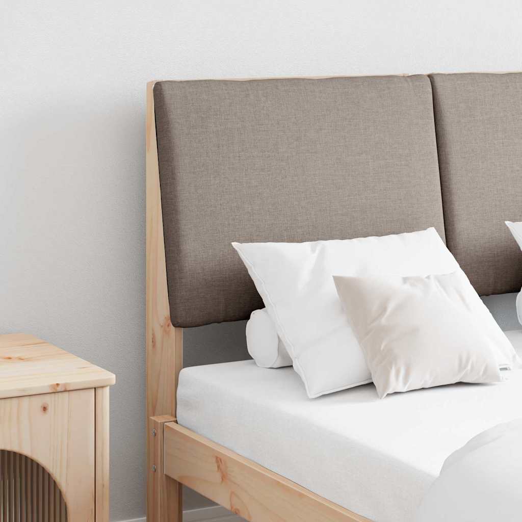 Gepolstertes Kopfteil Taupe 120 cm Massives Kiefernholz