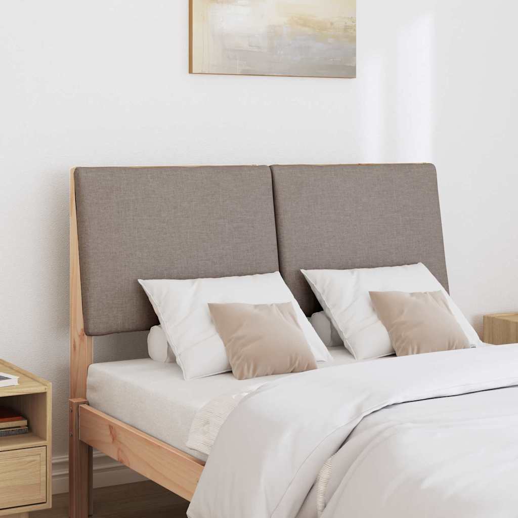 Gepolstertes Kopfteil Taupe 120 cm Massives Kiefernholz