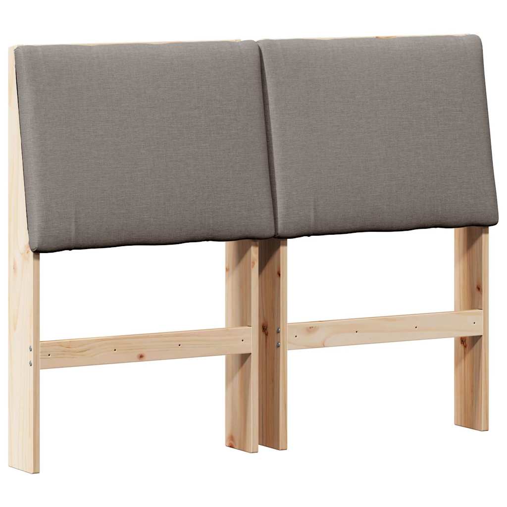 Gepolstertes Kopfteil Taupe 120 cm Massives Kiefernholz