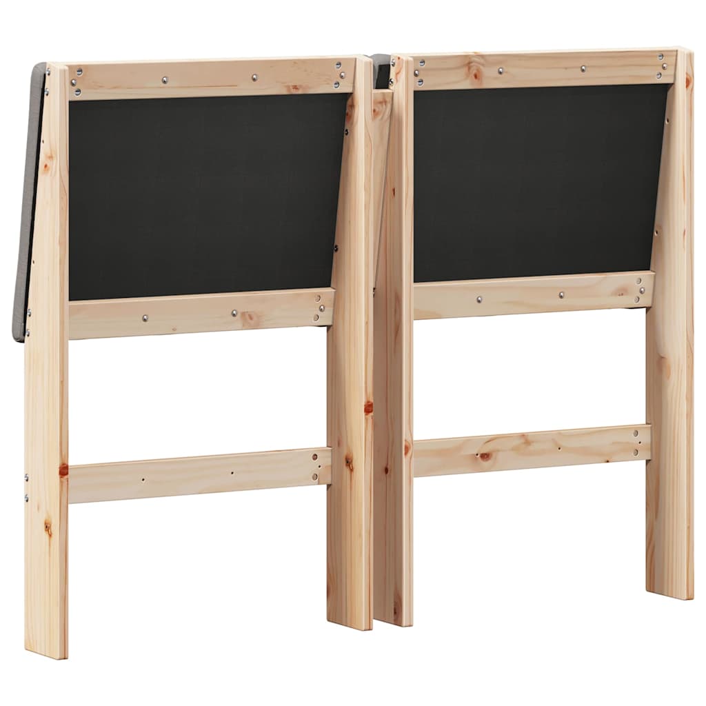 Gepolstertes Kopfteil Taupe 120 cm Massives Kiefernholz