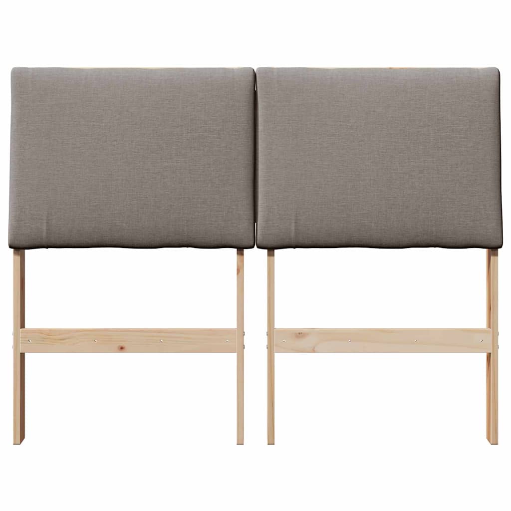 Gepolstertes Kopfteil Taupe 120 cm Massives Kiefernholz