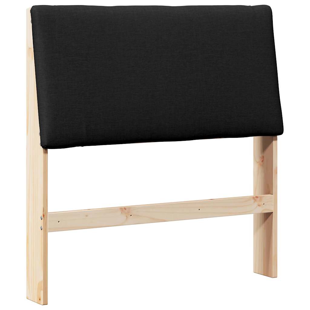 Gepolstertes Kopfteil Schwarz 100 cm Massives Kiefernholz