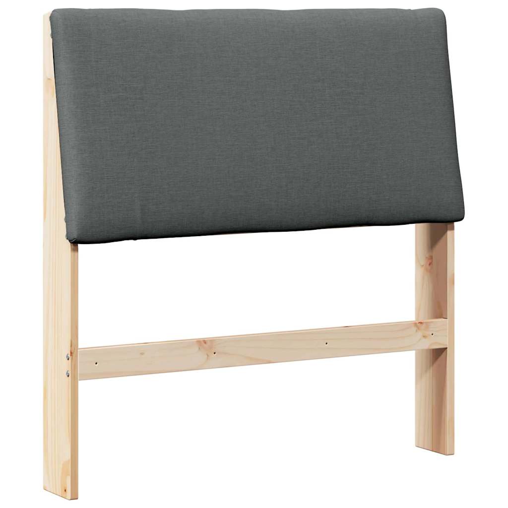 Gepolstertes Kopfteil Dunkelgrau 90 cm Massives Kiefernholz